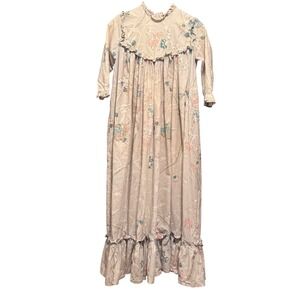 Mimi Made Especially For You Vintage Prairie Maxi Dress Floral‎ Ruffle Neck